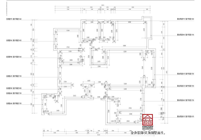  榮盛華府躍層裝修215平米改造說(shuō)明-原始平面圖