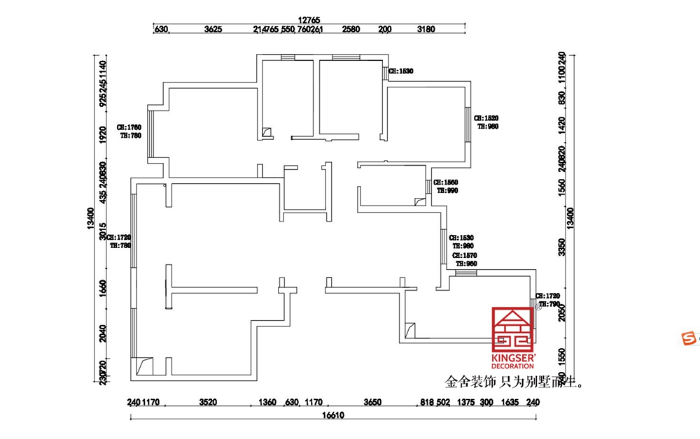 保利拉菲公館178平美式裝修戶型解析